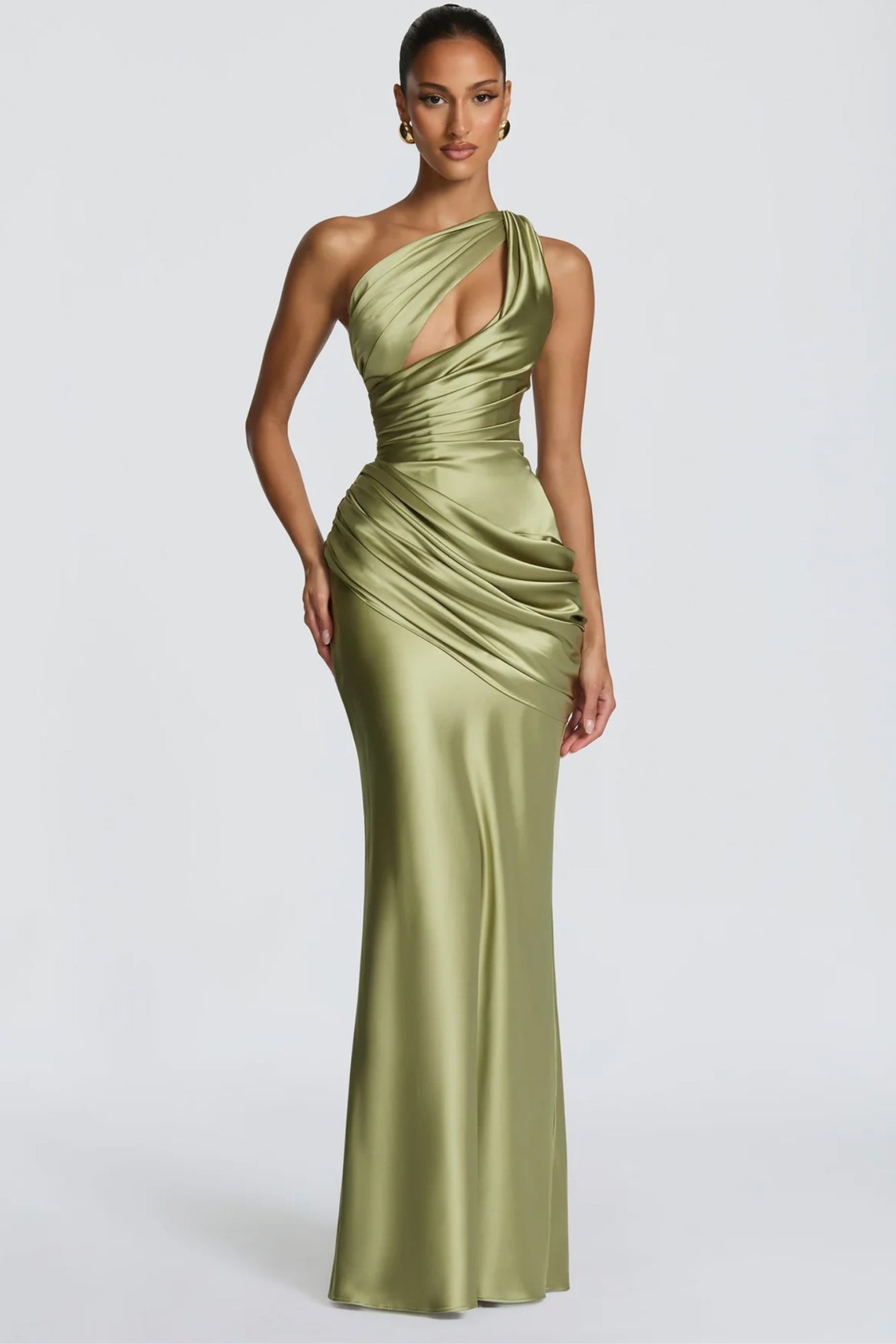 Satin Cutout Evening Gown