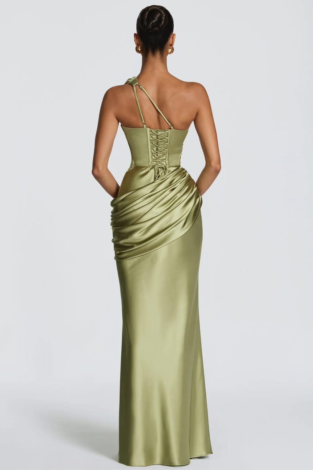 Satin Cutout Evening Gown