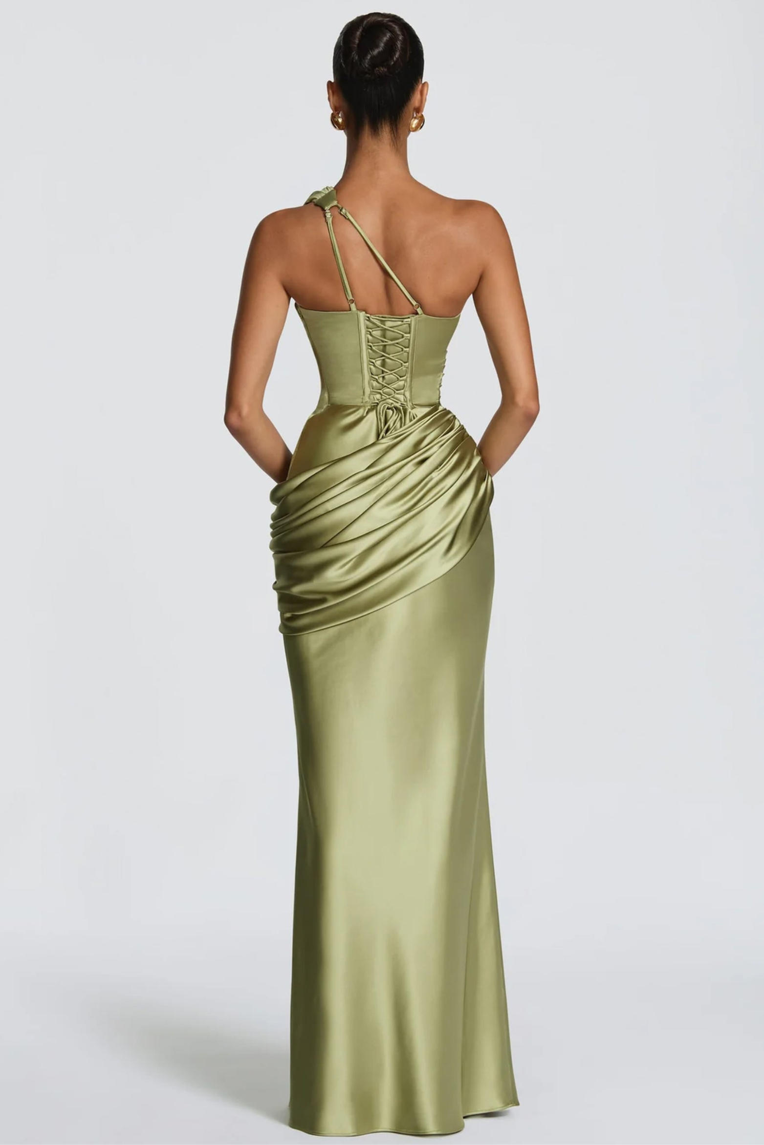 Satin Cutout Evening Gown