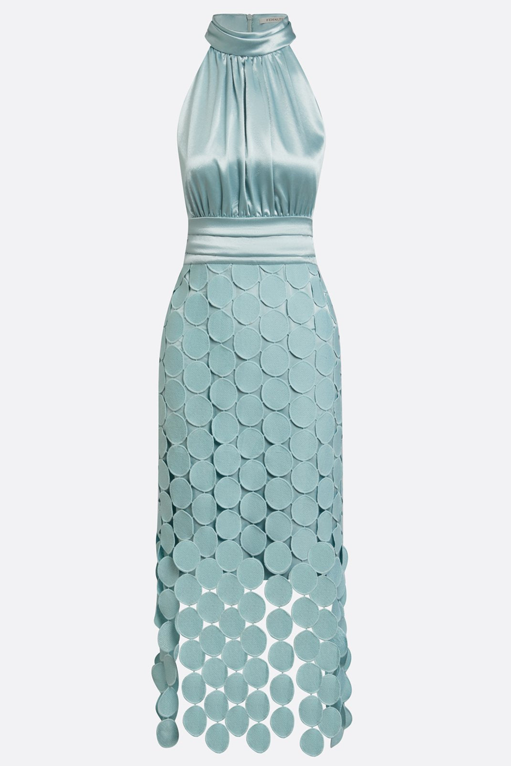 Satin Halter Party Midi Dress