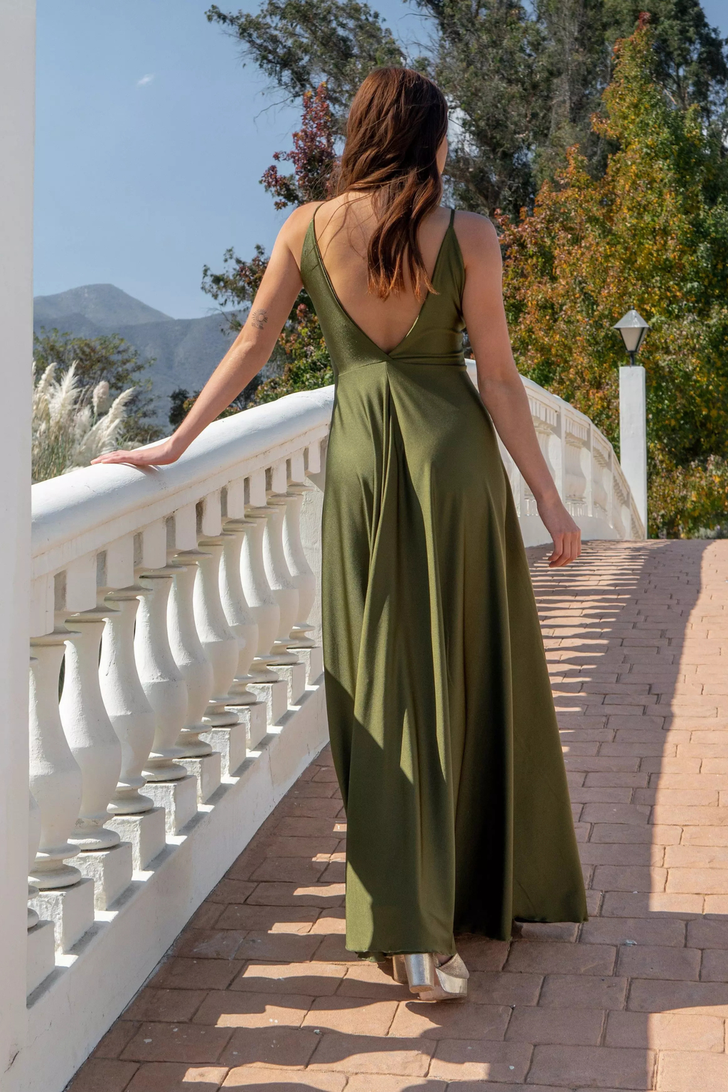 Satin Slit Evening Dress