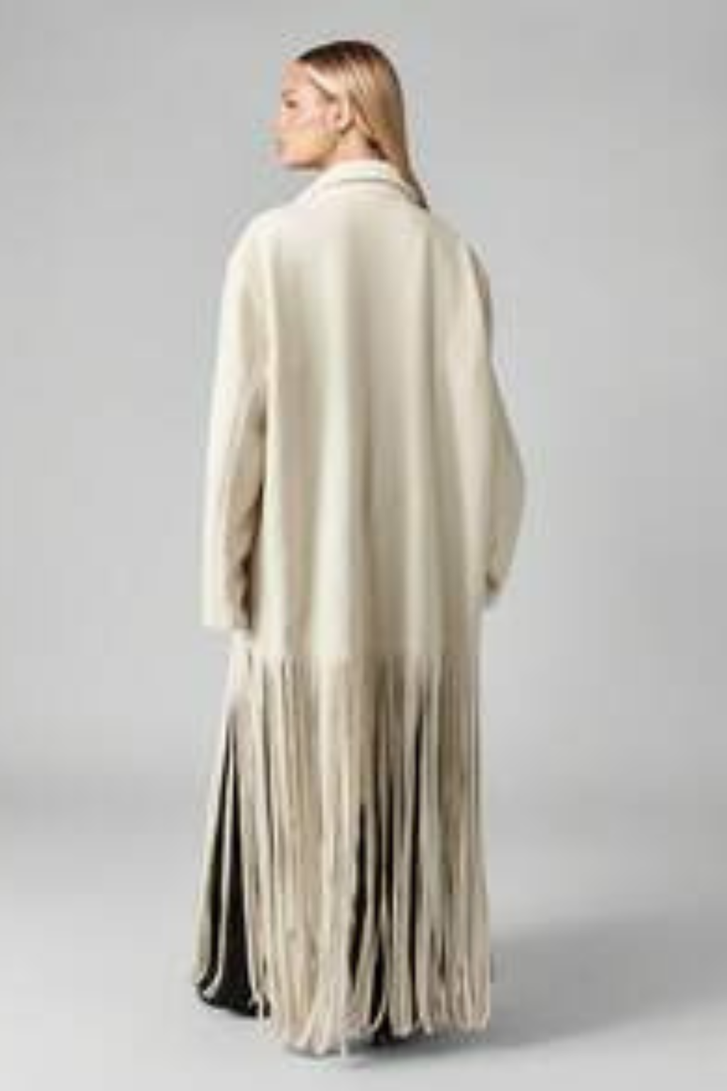Tassel Trim Lapel Midi Coat
