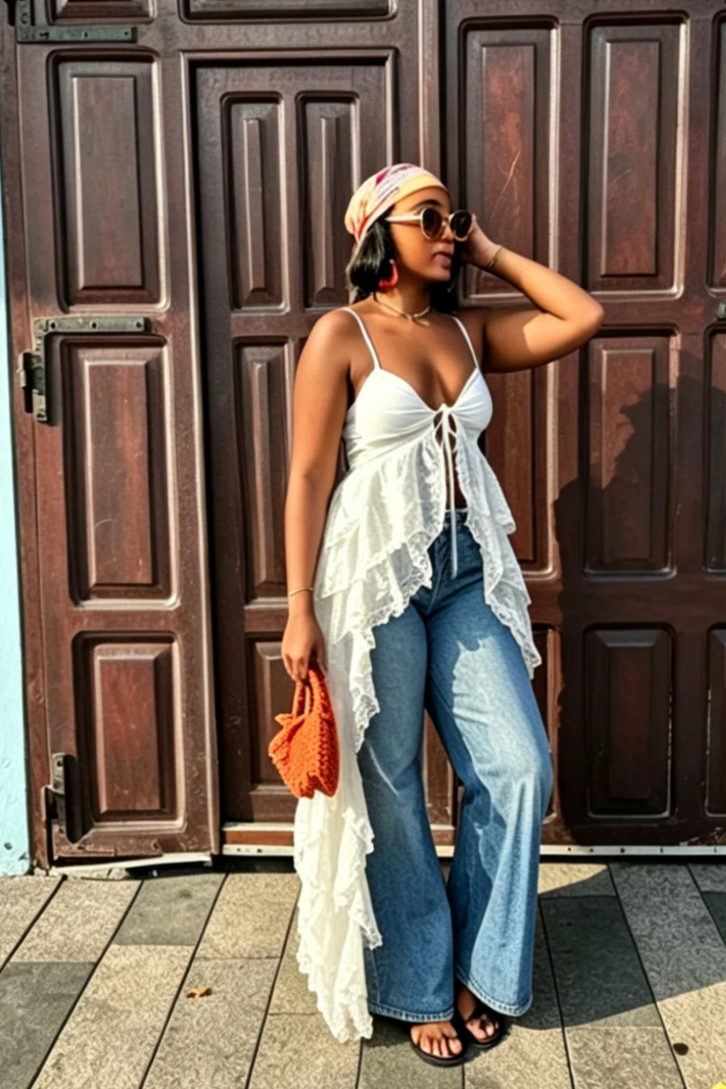 Flowy Lace Trim Cami Top