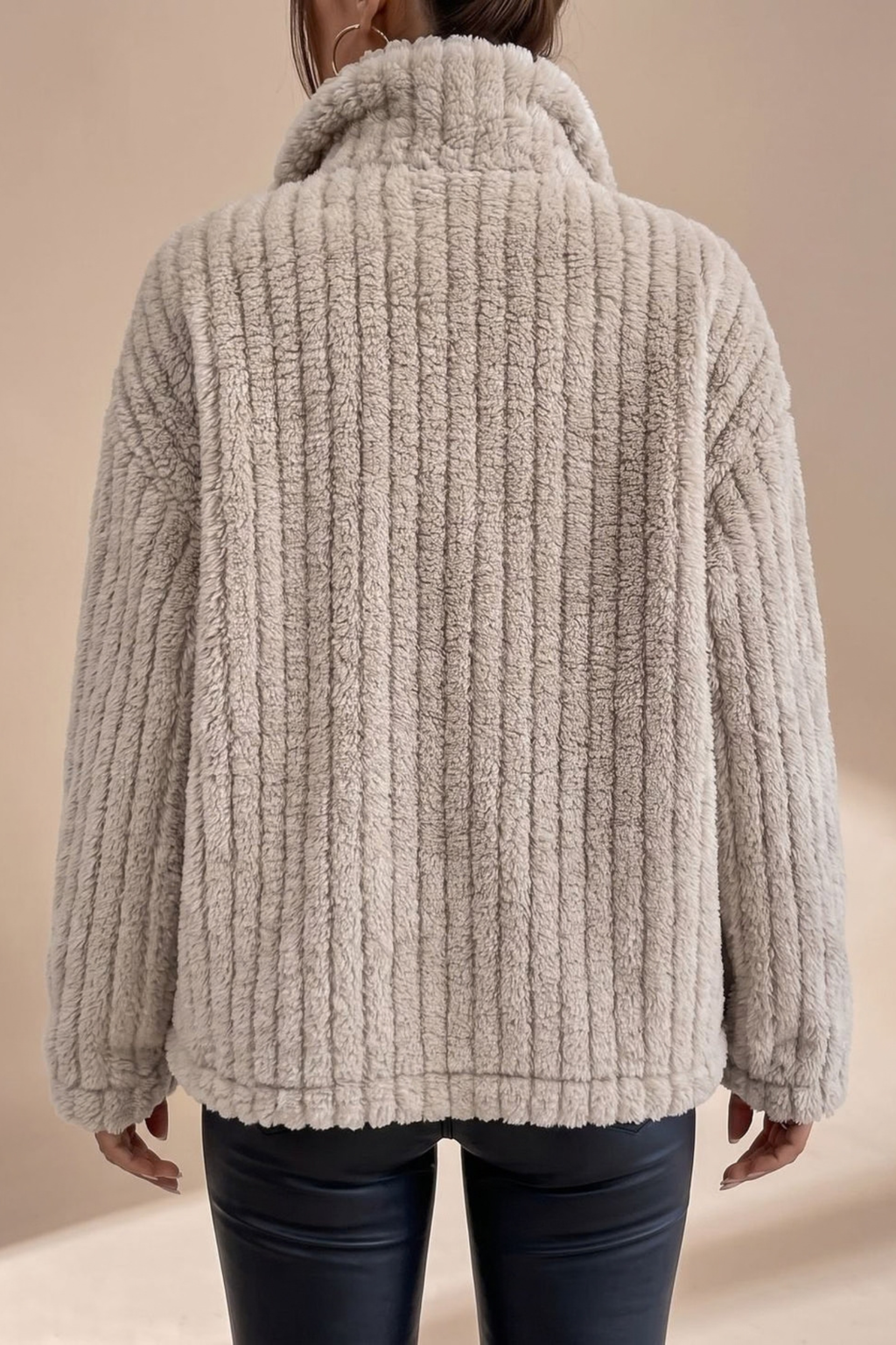 Teddy Fleece Button Front Coat