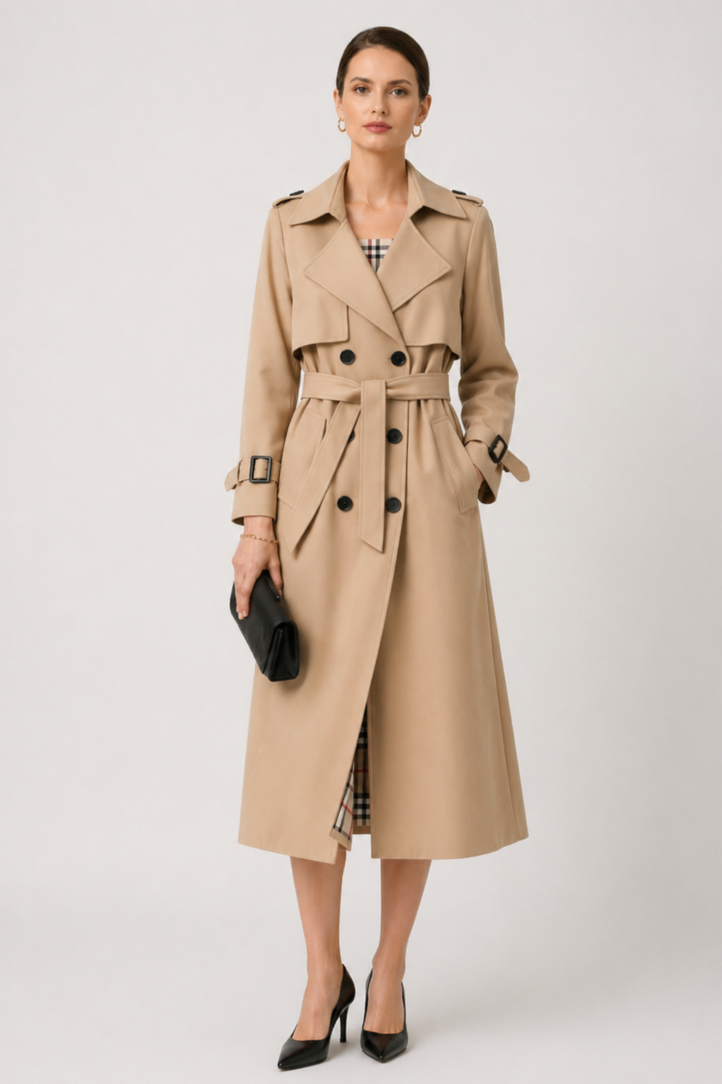 Women's Classic Belted Longline Trench