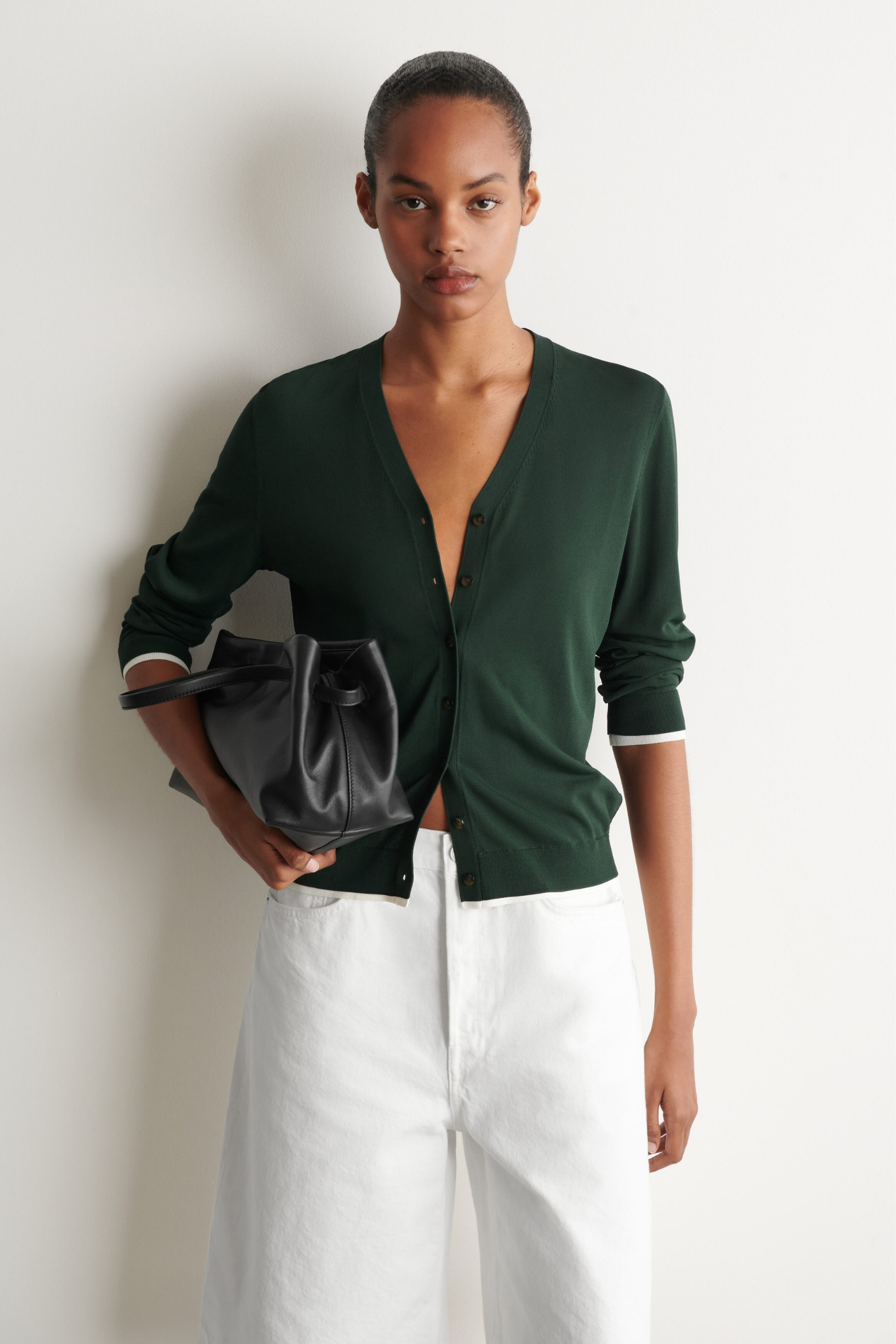 Women's Contrast Trim Knit Cardigan
