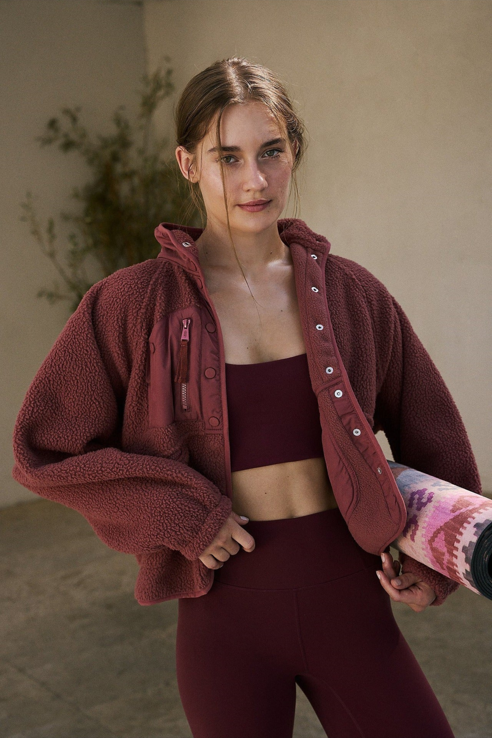 Women's Cozy Sherpa Stand Collar Zip Jacket