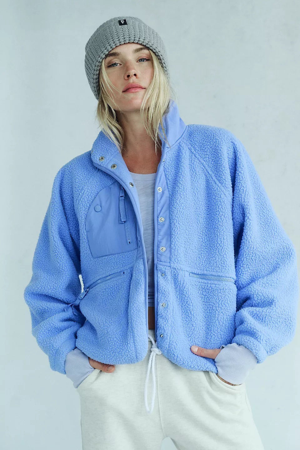 Women's Cozy Sherpa Stand Collar Zip Jacket
