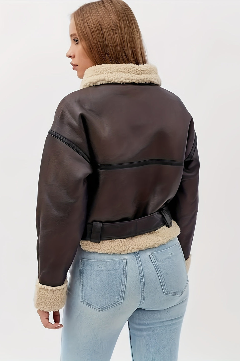 Women's Cropped Faux Shearling Jacket