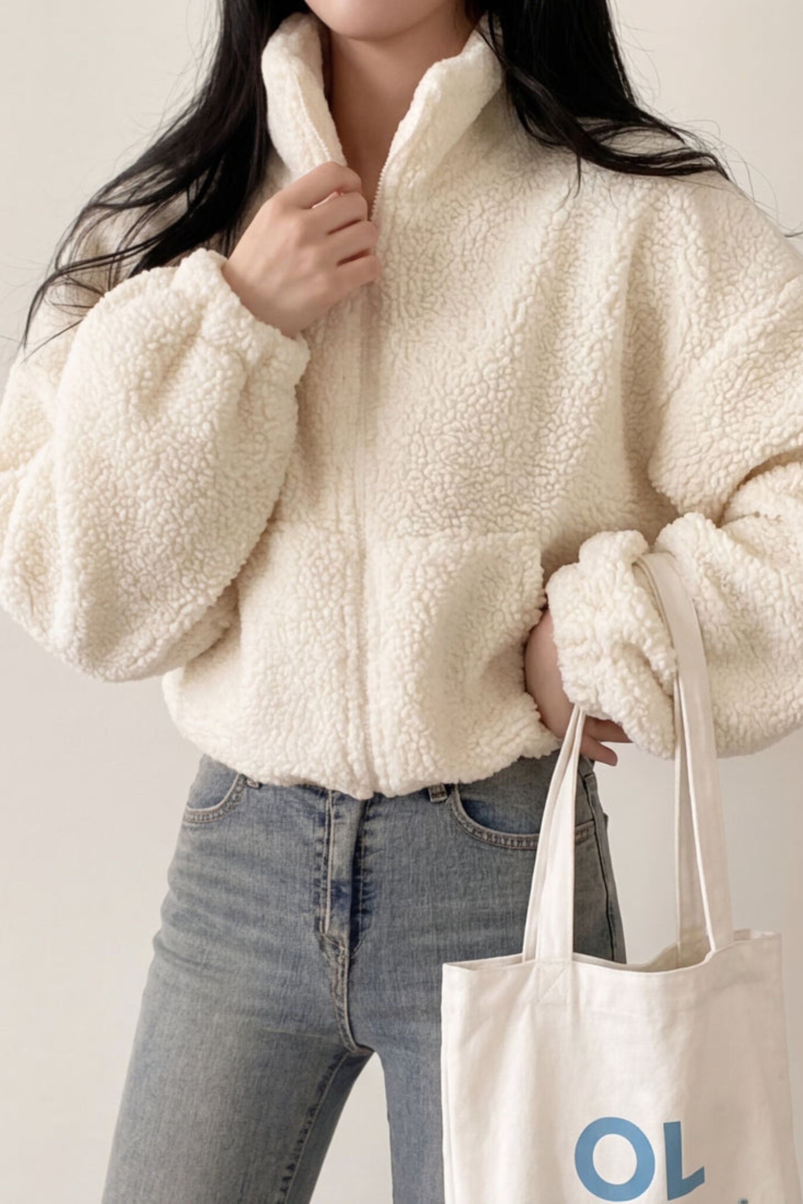 Women's Cropped Half Zip Fleece Jacket
