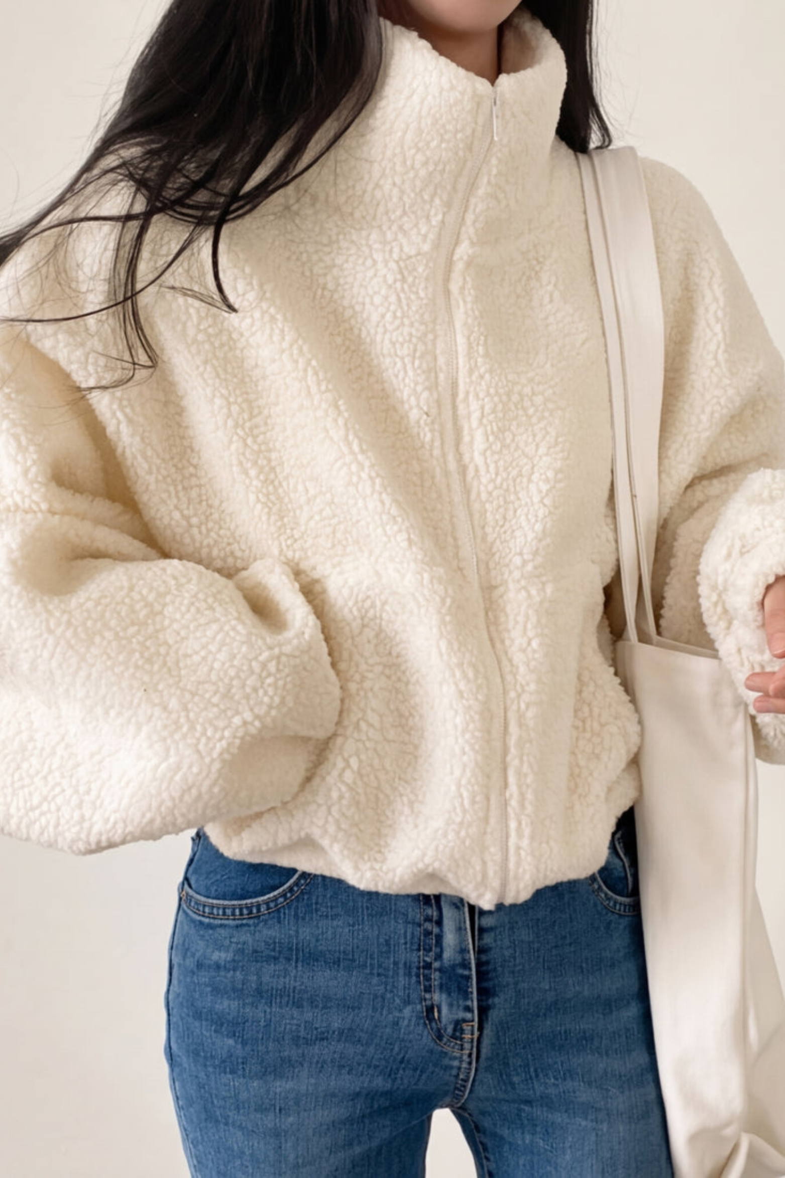Women's Cropped Half Zip Fleece Jacket