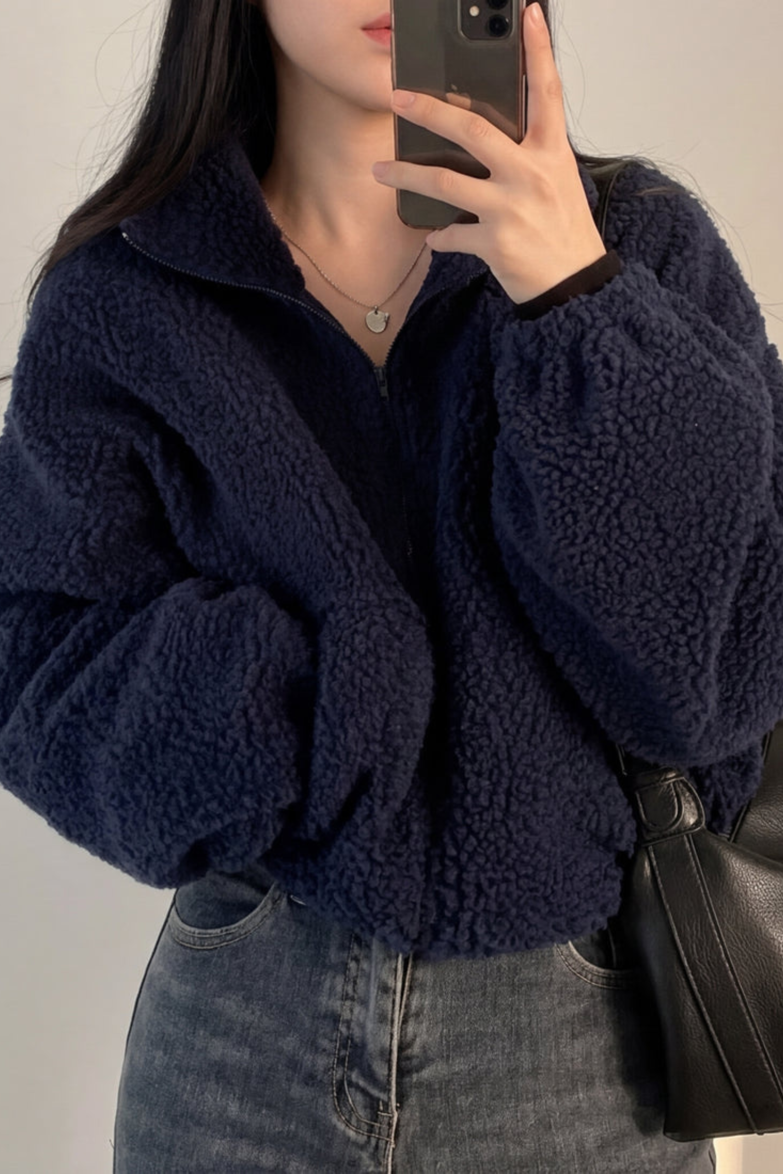 Women's Cropped Half Zip Fleece Jacket