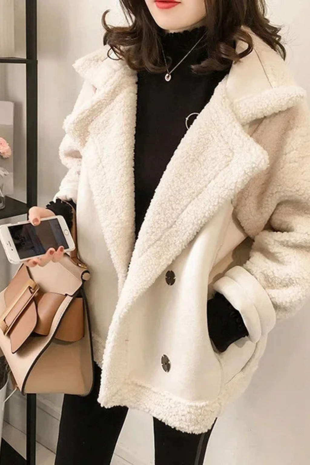 Women's Faux Shearling Winter Jacket