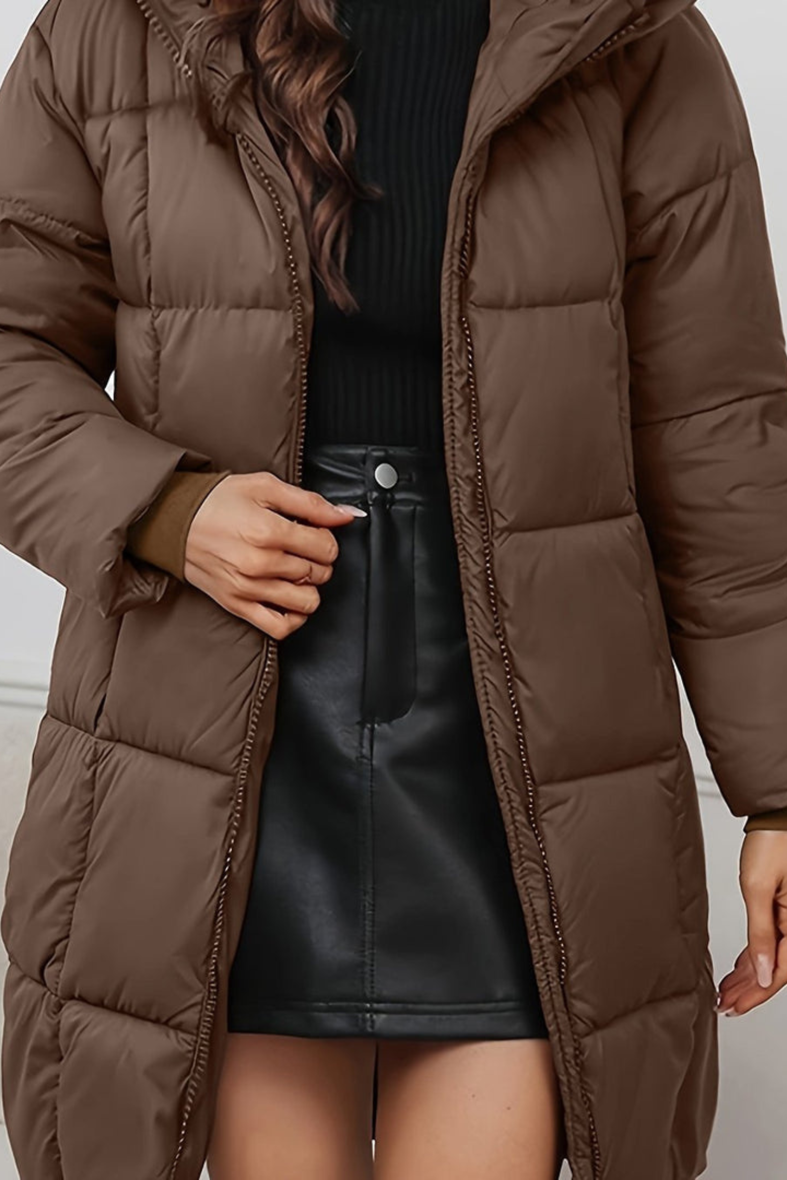 Women's Hooded Longline Puffer Coat