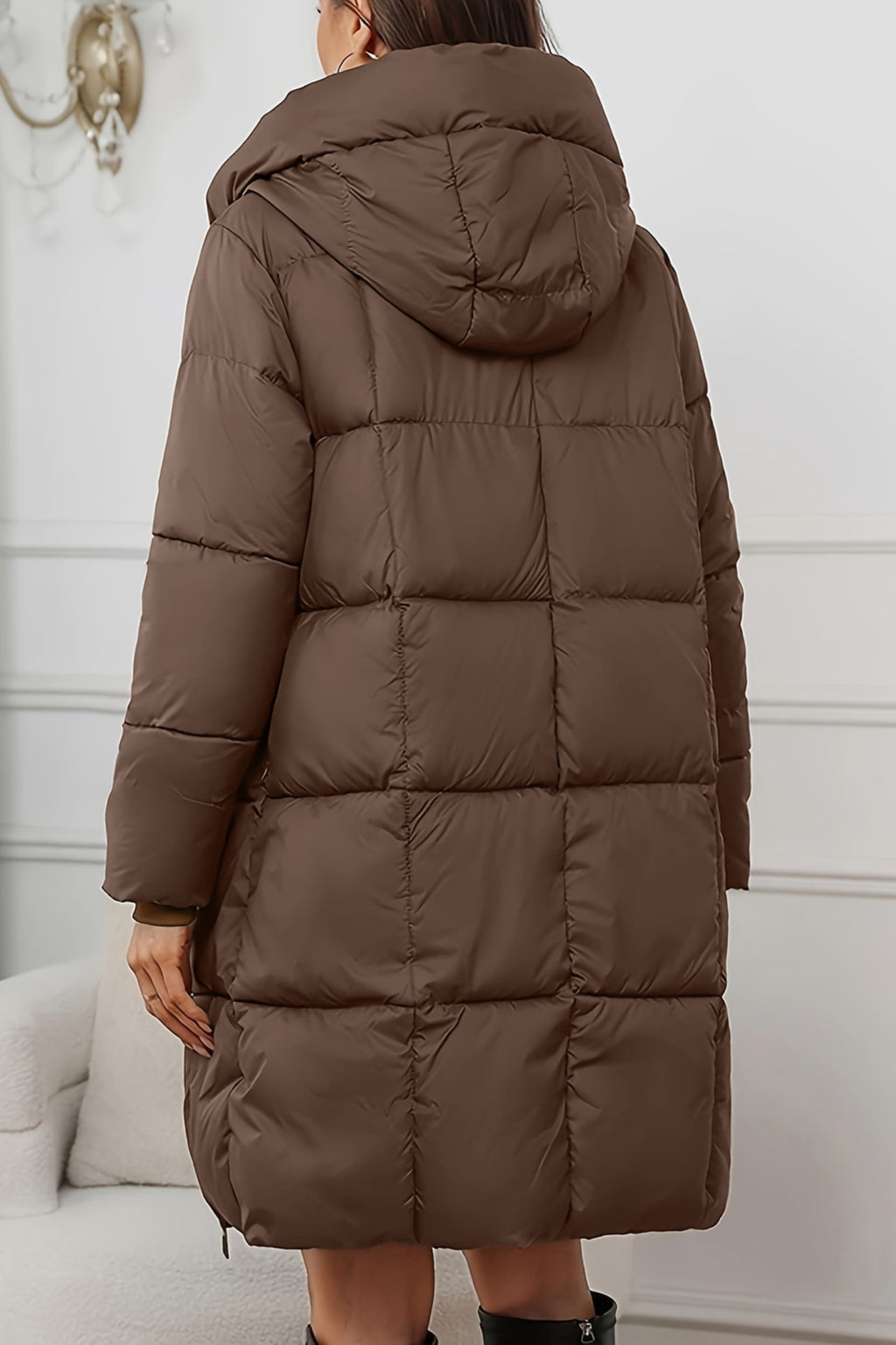 Women's Hooded Longline Puffer Coat