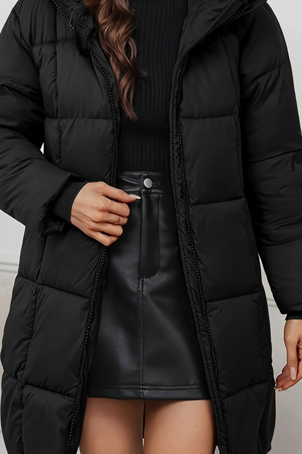 Women's Hooded Longline Puffer Coat