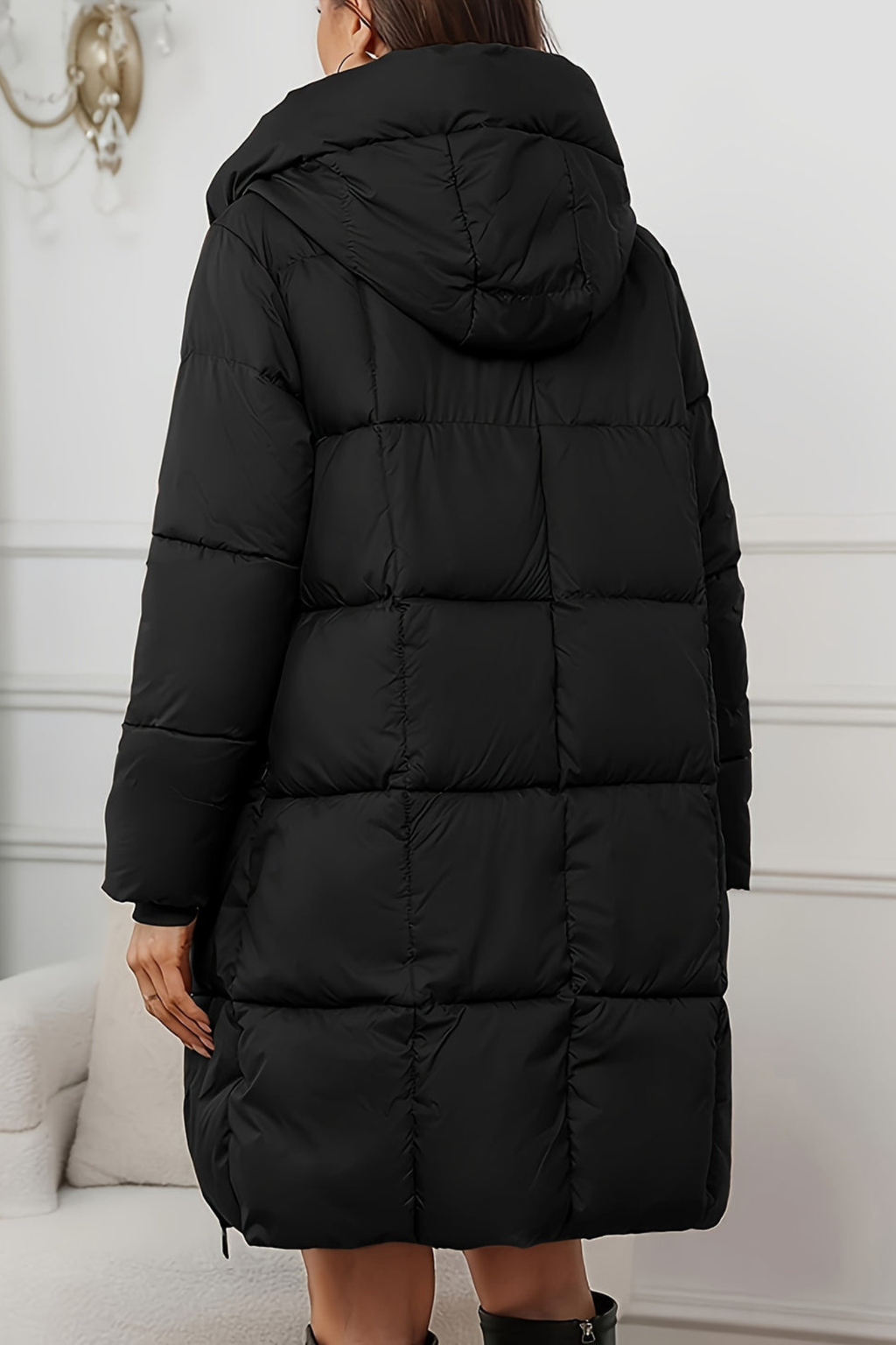 Women's Hooded Longline Puffer Coat