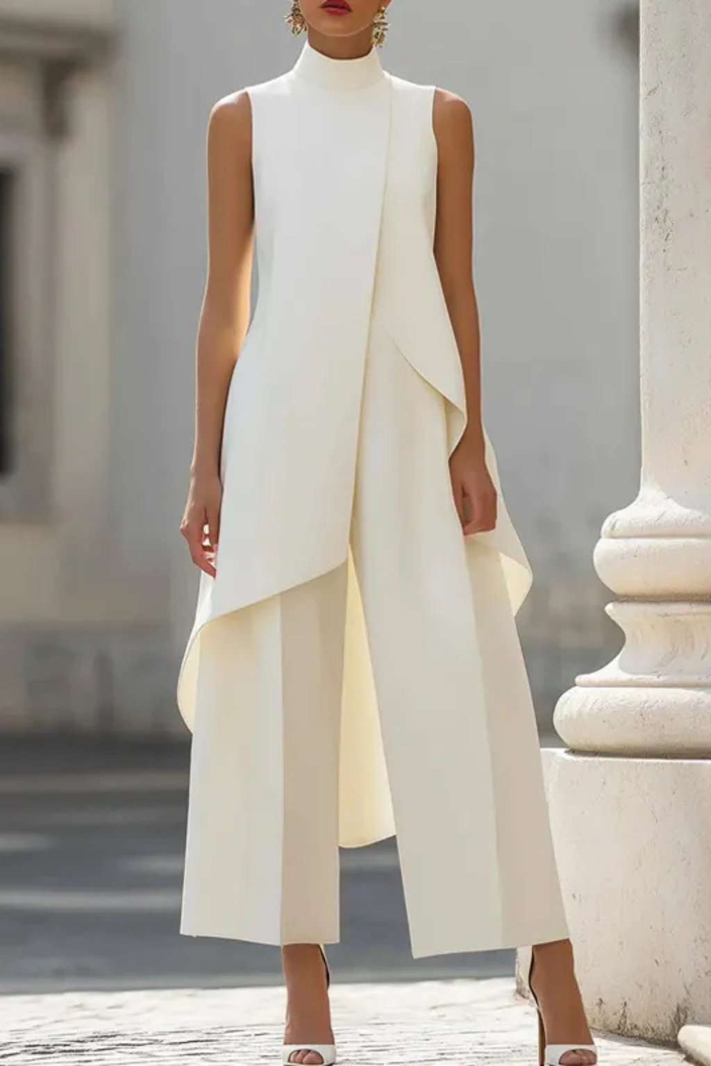Women's Layered High Neck Pant Set