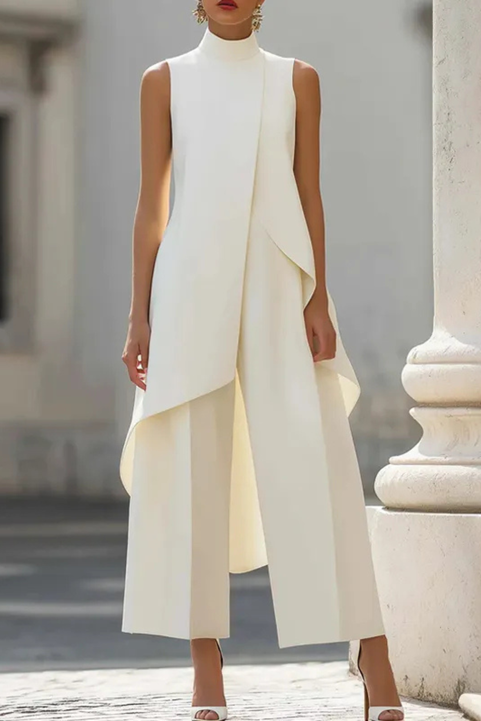 Women's Layered High Neck Pant Set