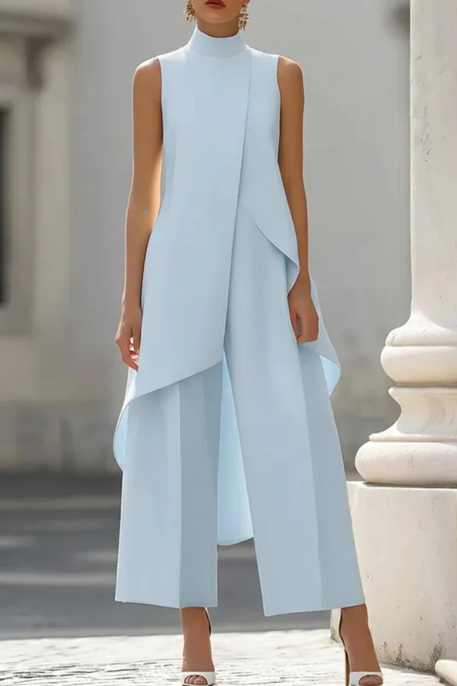 Women's Layered High Neck Pant Set