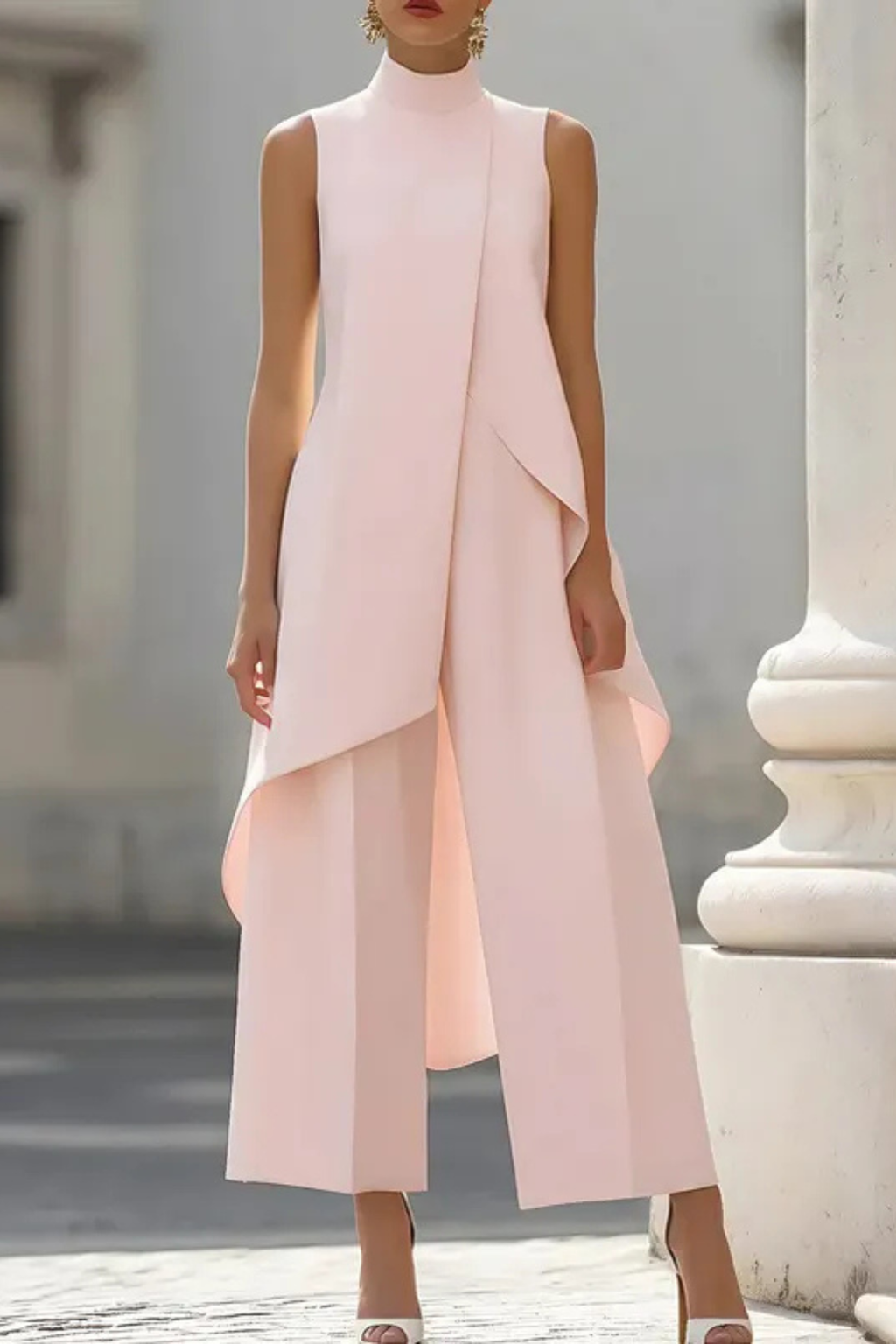 Women's Layered High Neck Pant Set