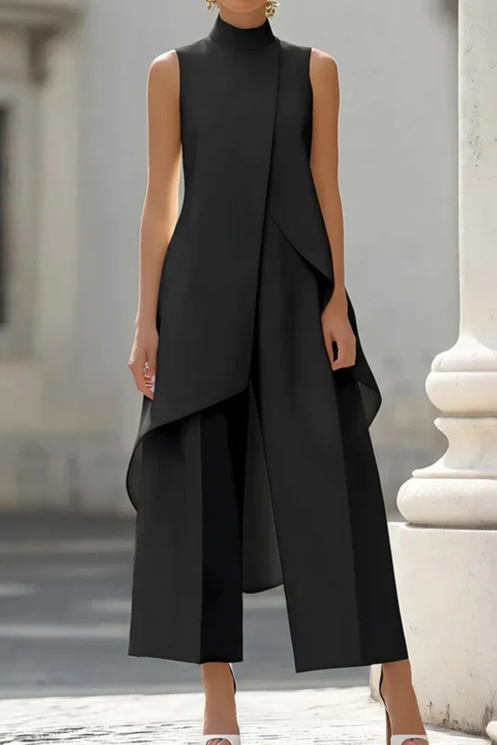 Women's Layered High Neck Pant Set