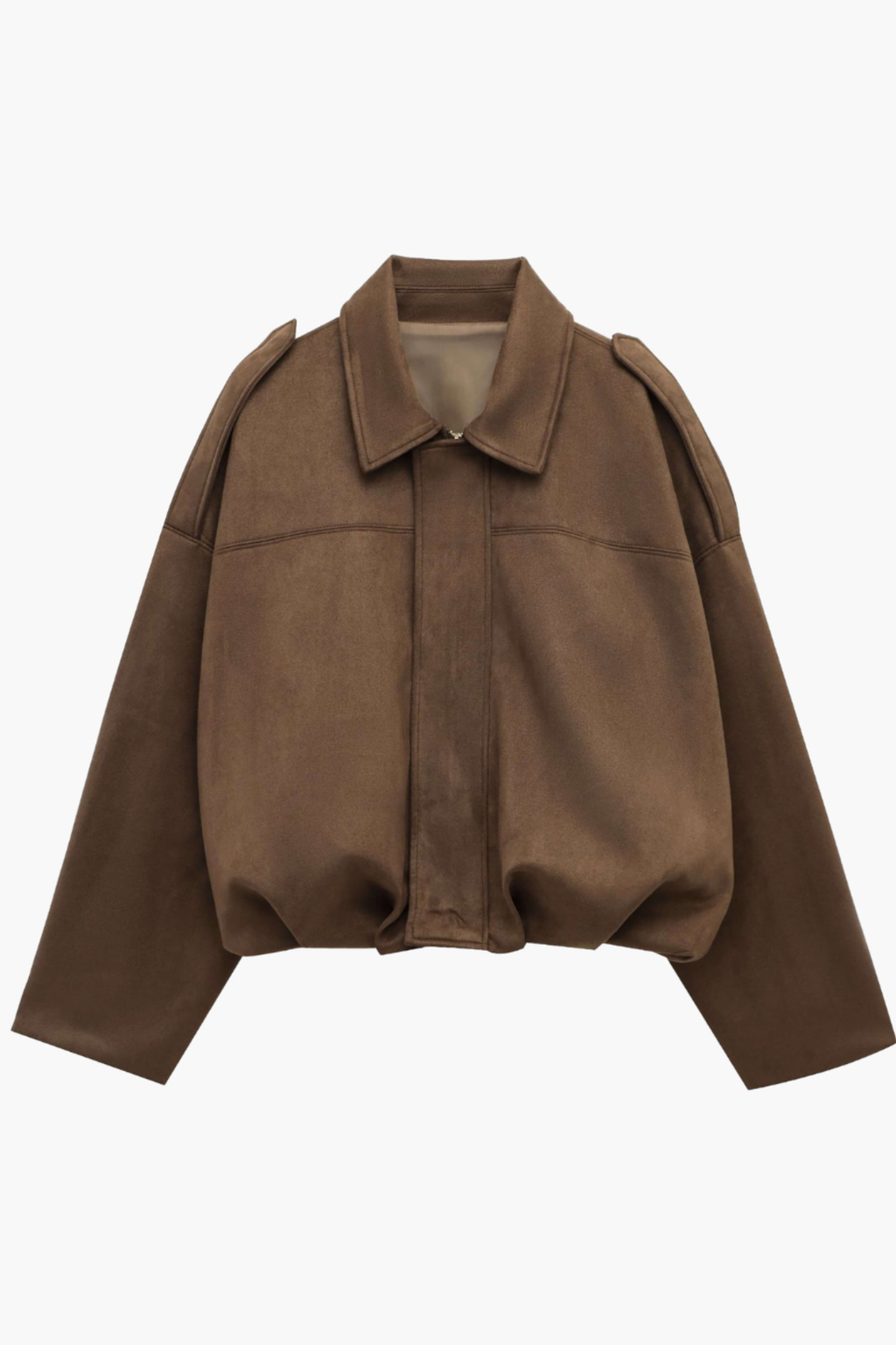 Olive Suede Bomber Jacket