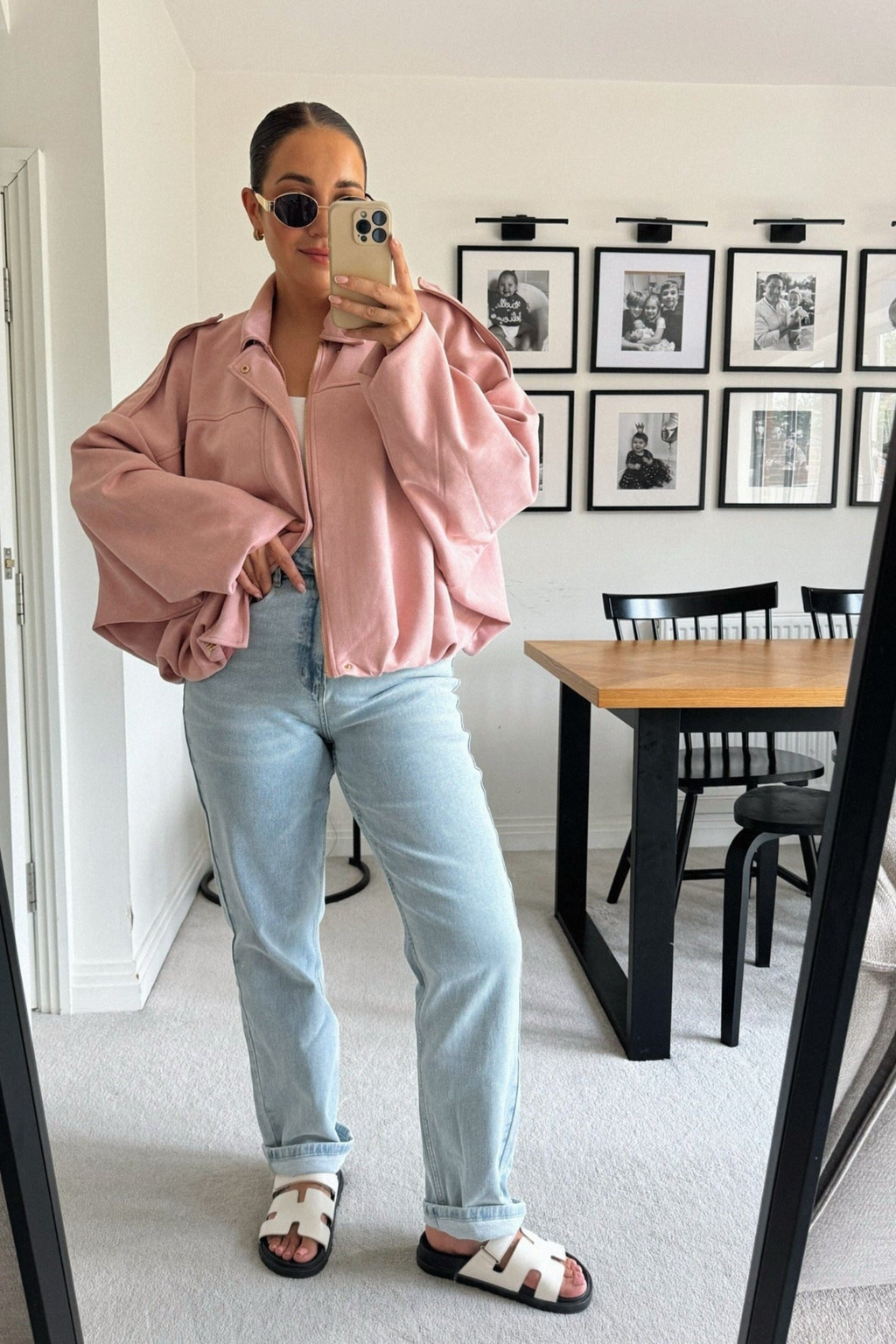 Olive Suede Bomber Jacket