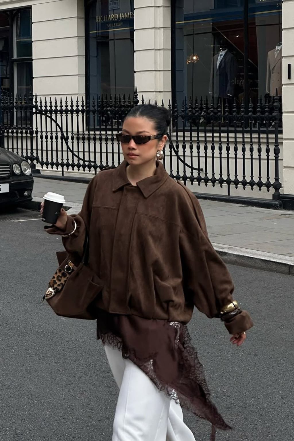 Olive Suede Bomber Jacket