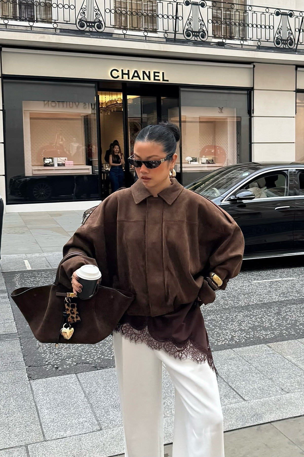 Olive Suede Bomber Jacket