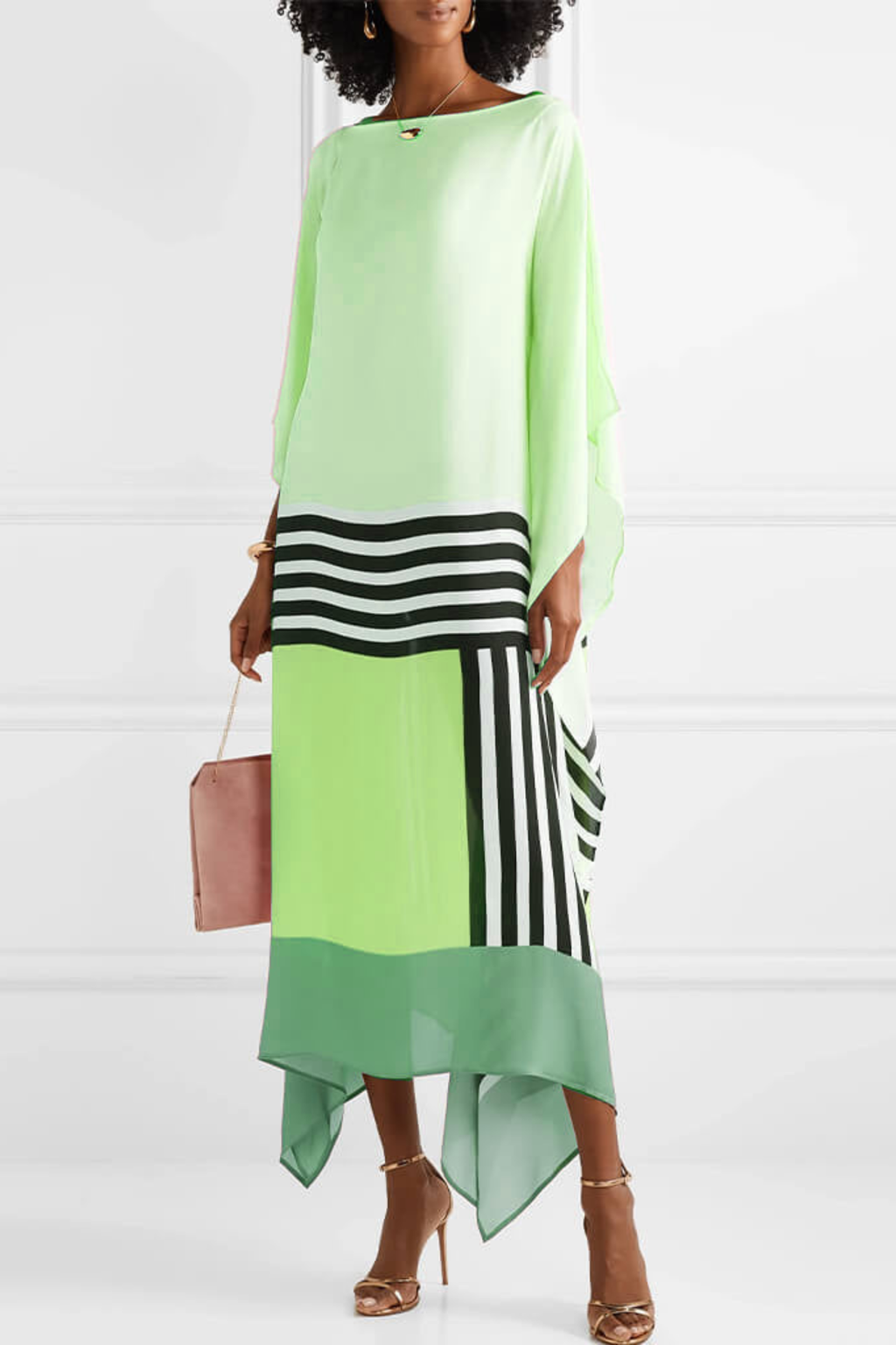 Pink Striped Flowing Kaftan