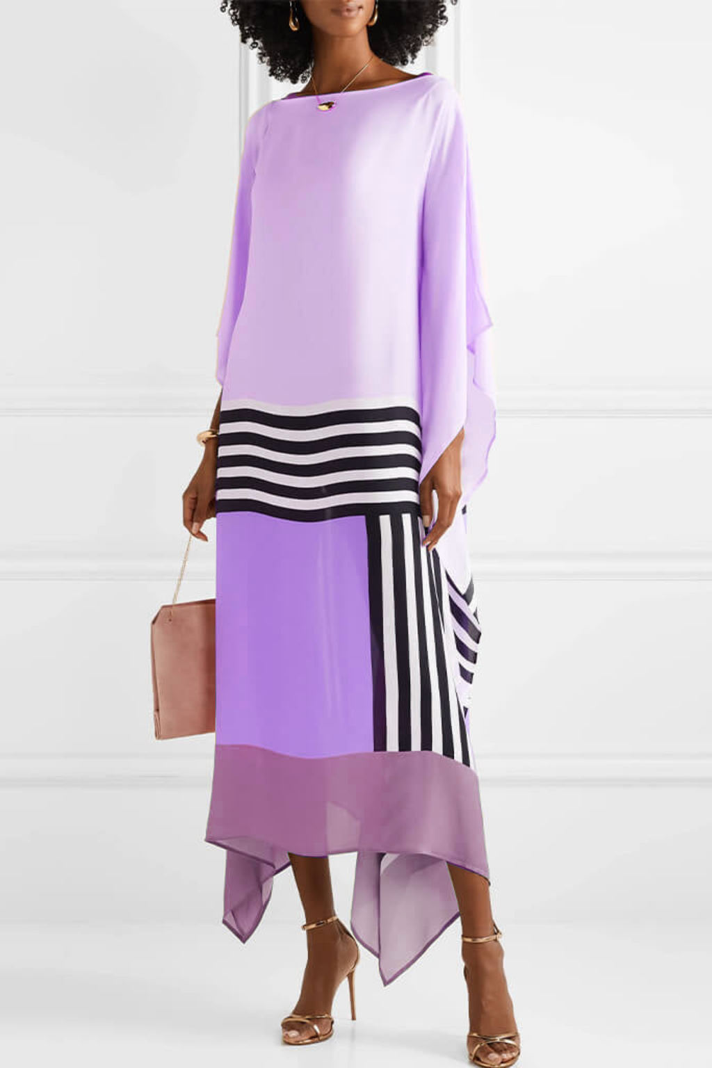 Pink Striped Flowing Kaftan