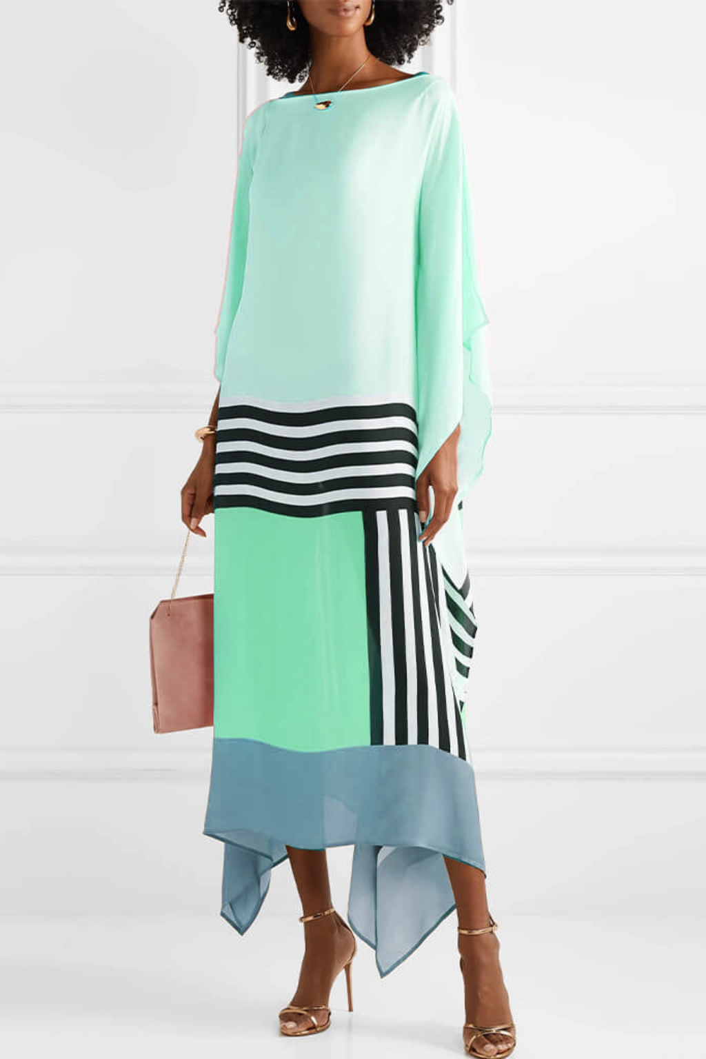 Pink Striped Flowing Kaftan