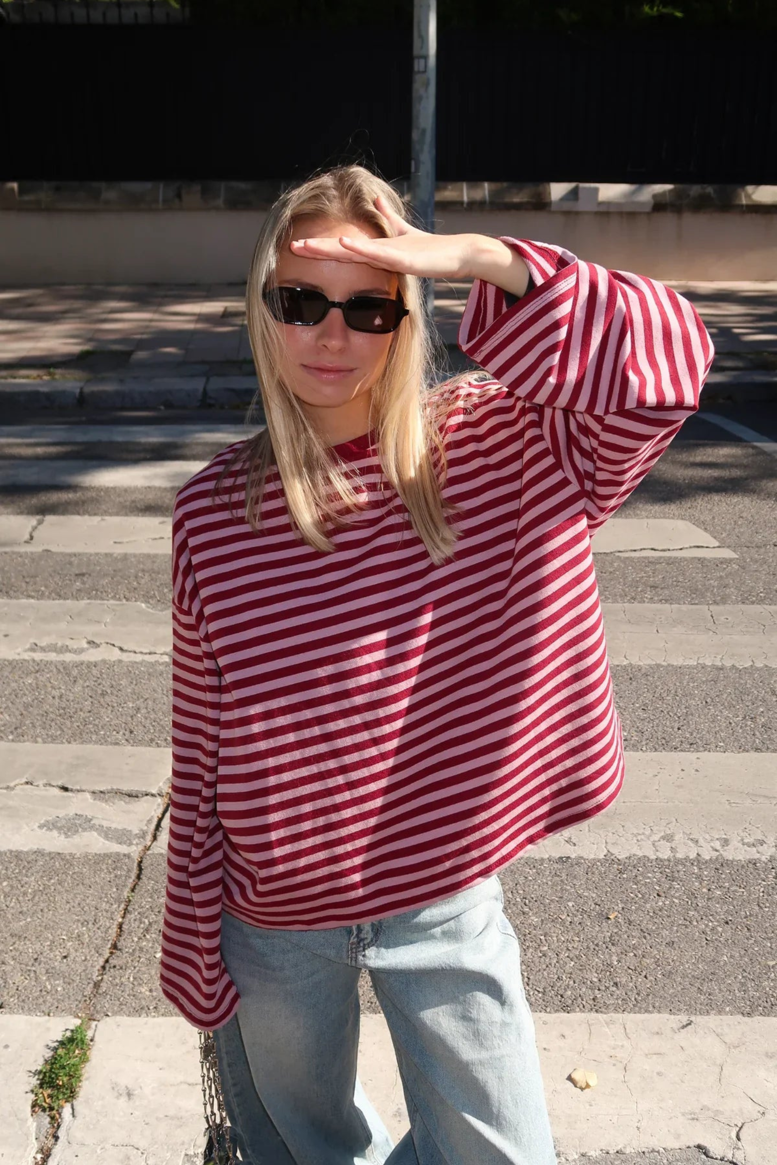 Women's Striped Oversized Knit Sweater