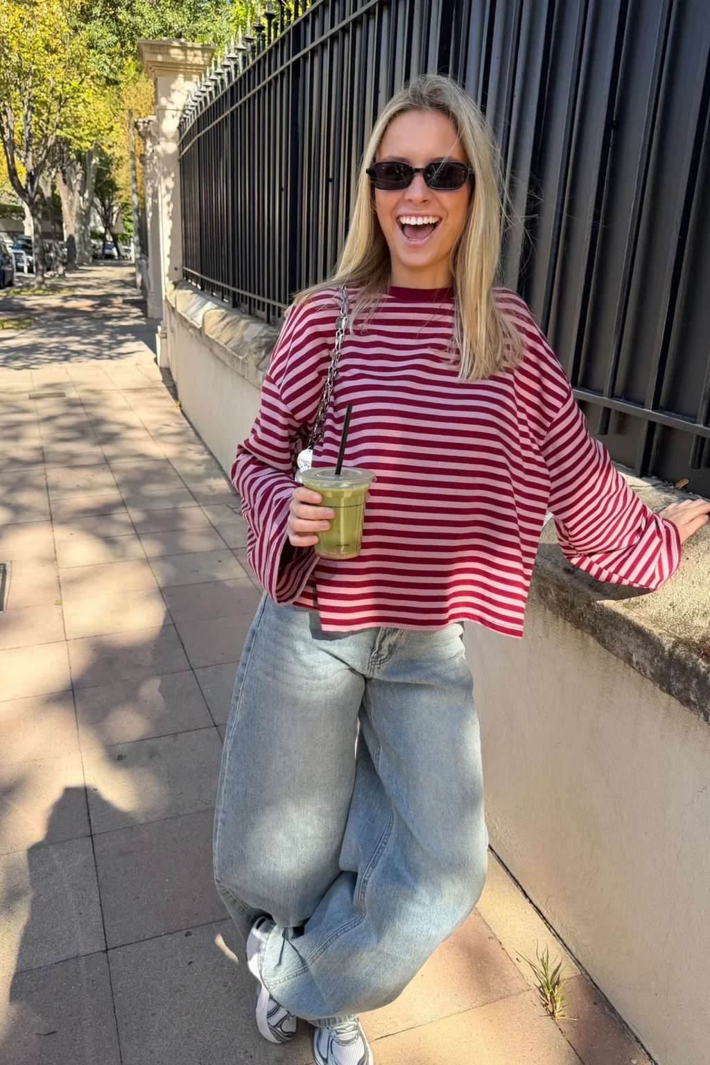 Women's Striped Oversized Knit Sweater