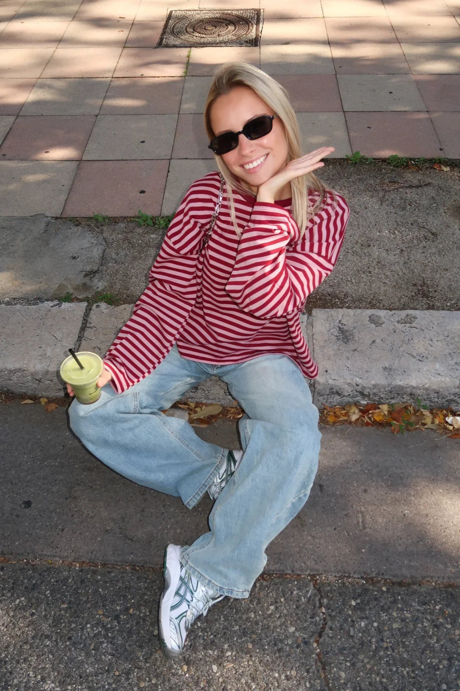 Women's Striped Oversized Knit Sweater