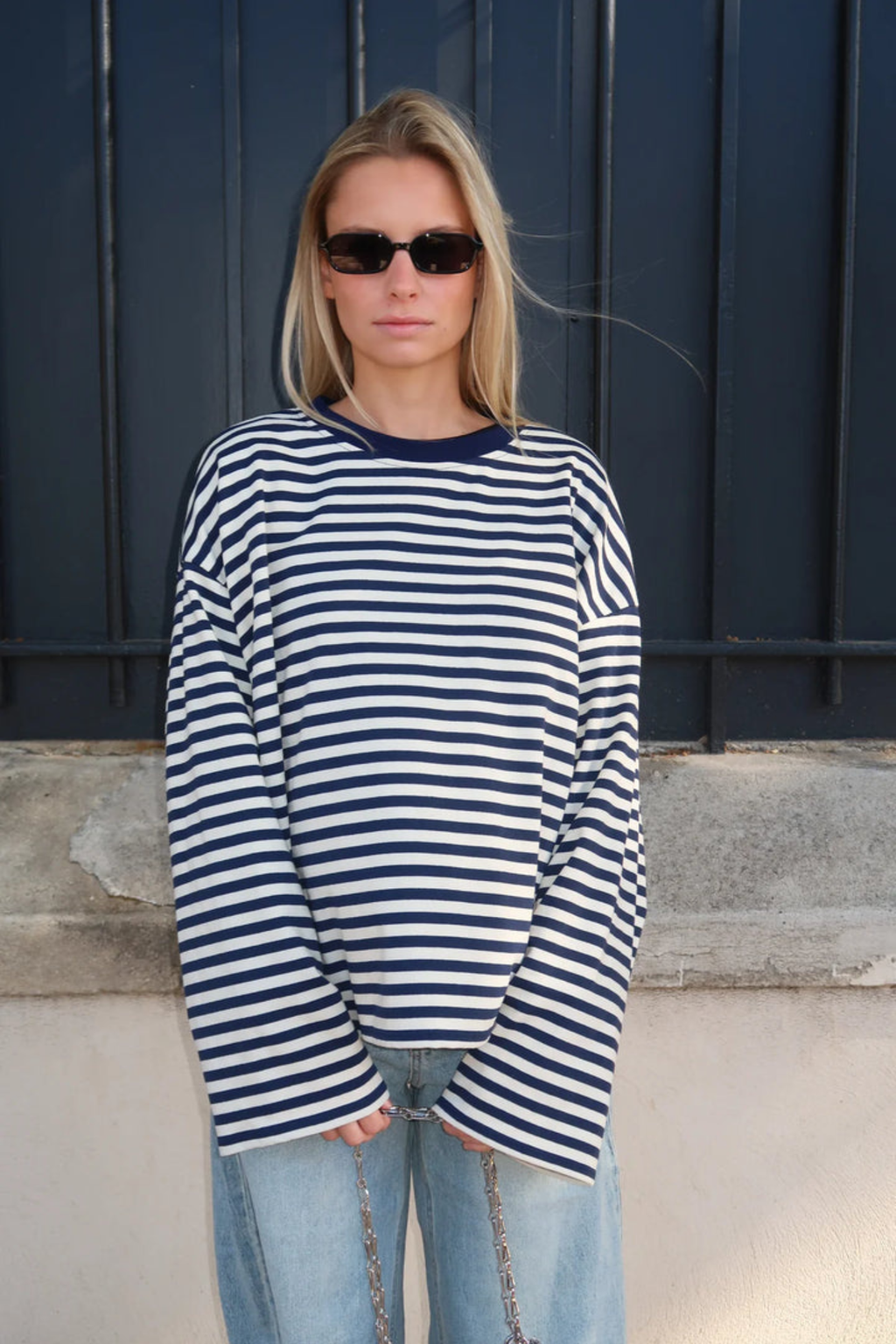 Women's Striped Oversized Knit Sweater