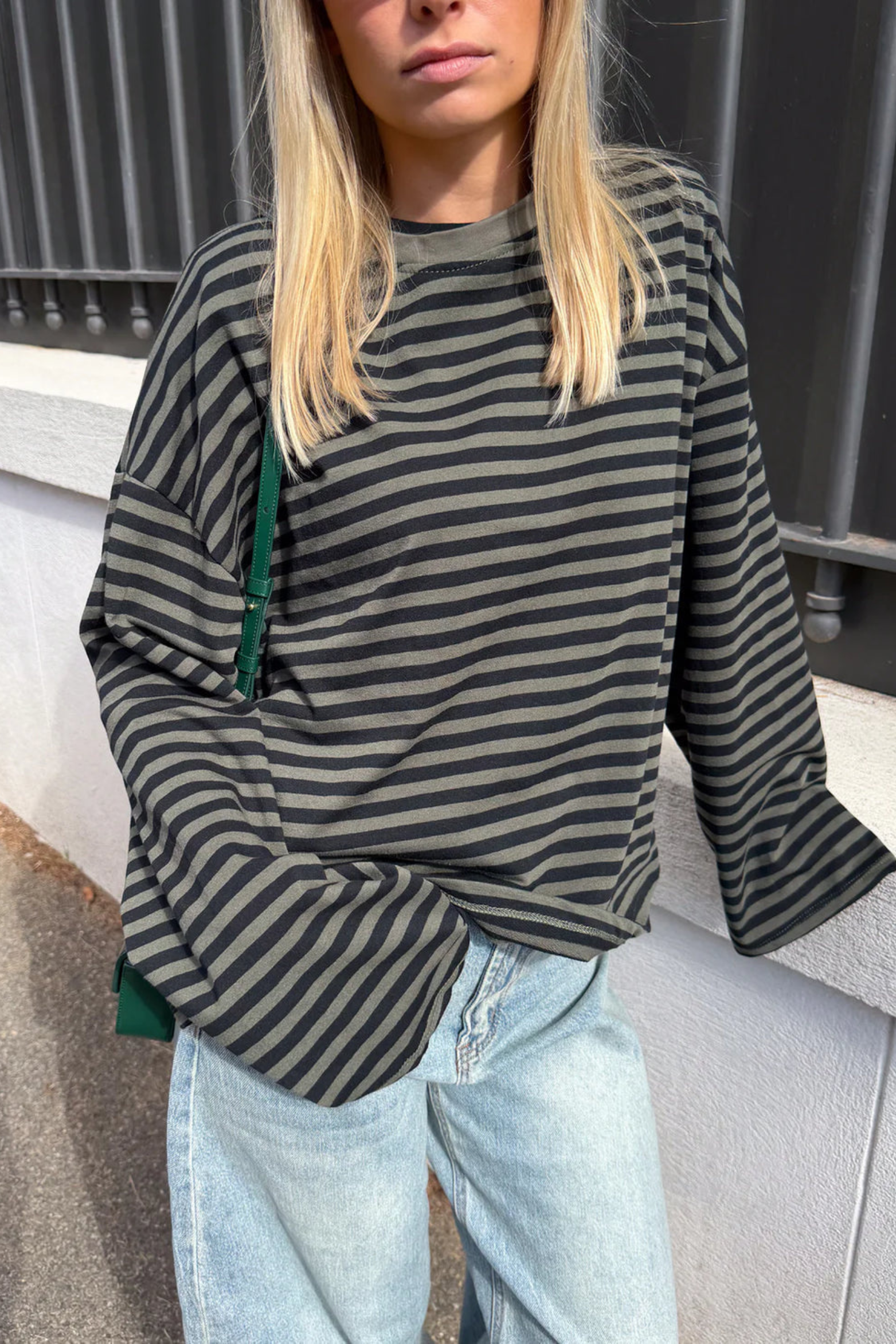 Women's Striped Oversized Knit Sweater