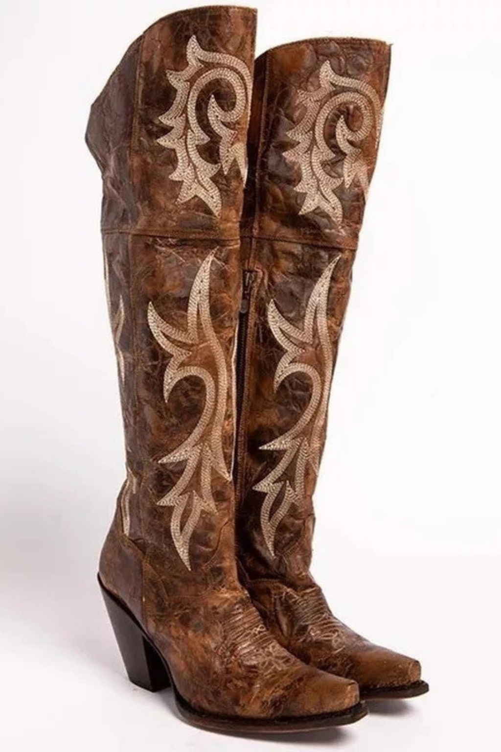 Suede Pointed Toe Knee High Boots