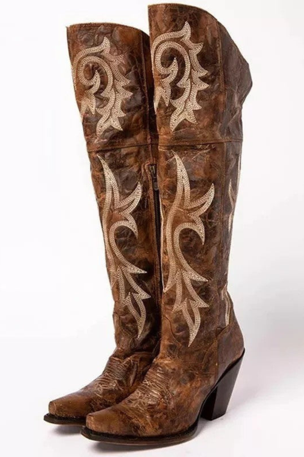 Suede Pointed Toe Knee High Boots