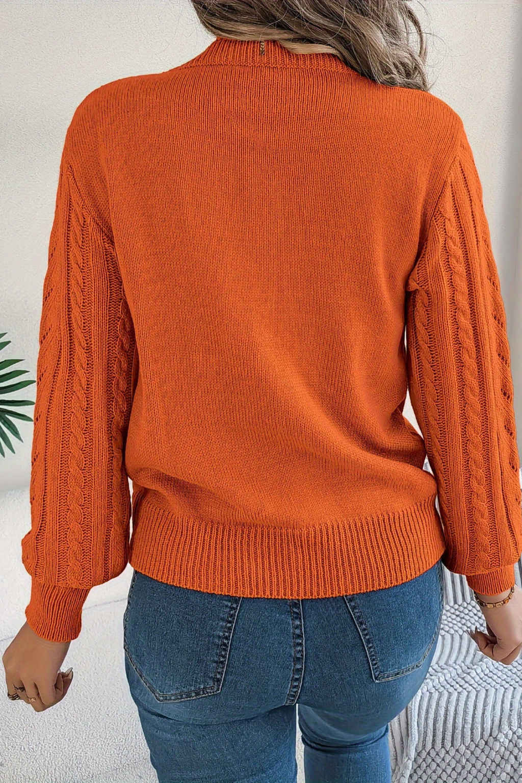 Women's Textured Cable Knit Sweater