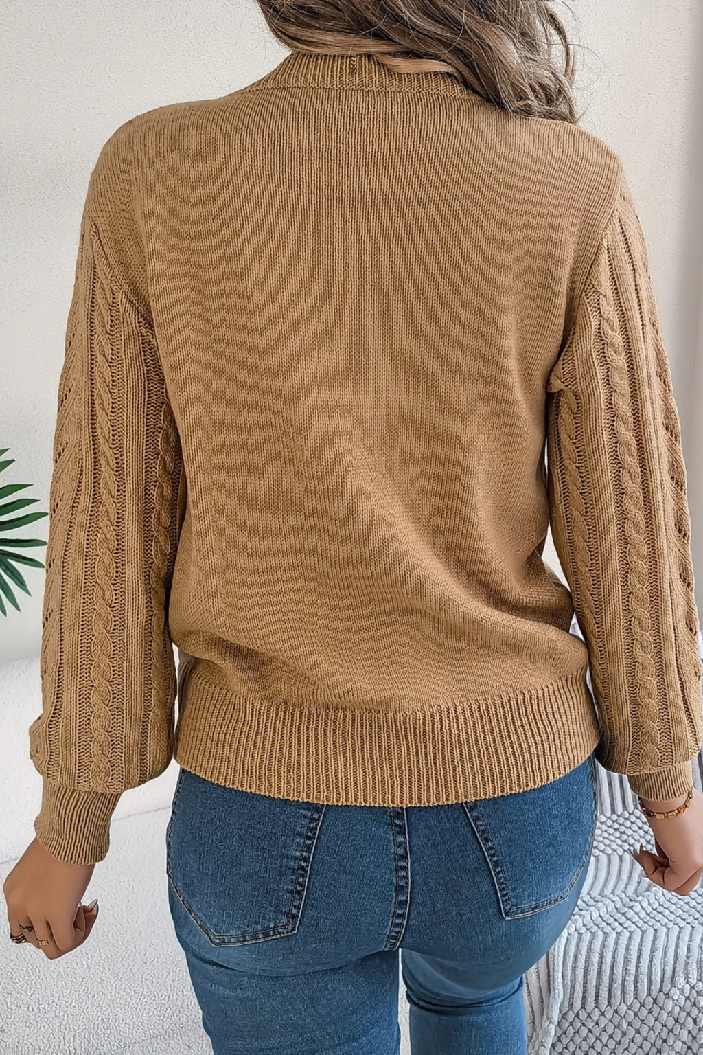 Women's Textured Cable Knit Sweater