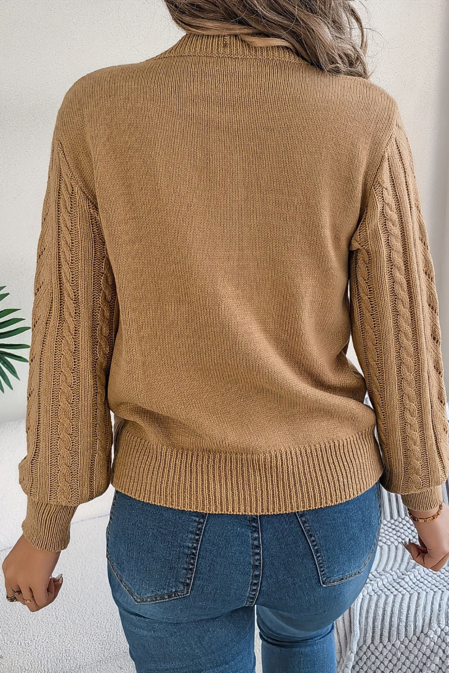 Women's Textured Cable Knit Sweater