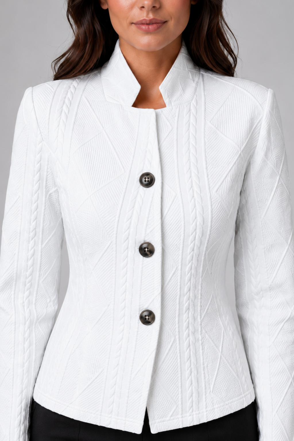 Women's Textured Tailored Blazer Jacket