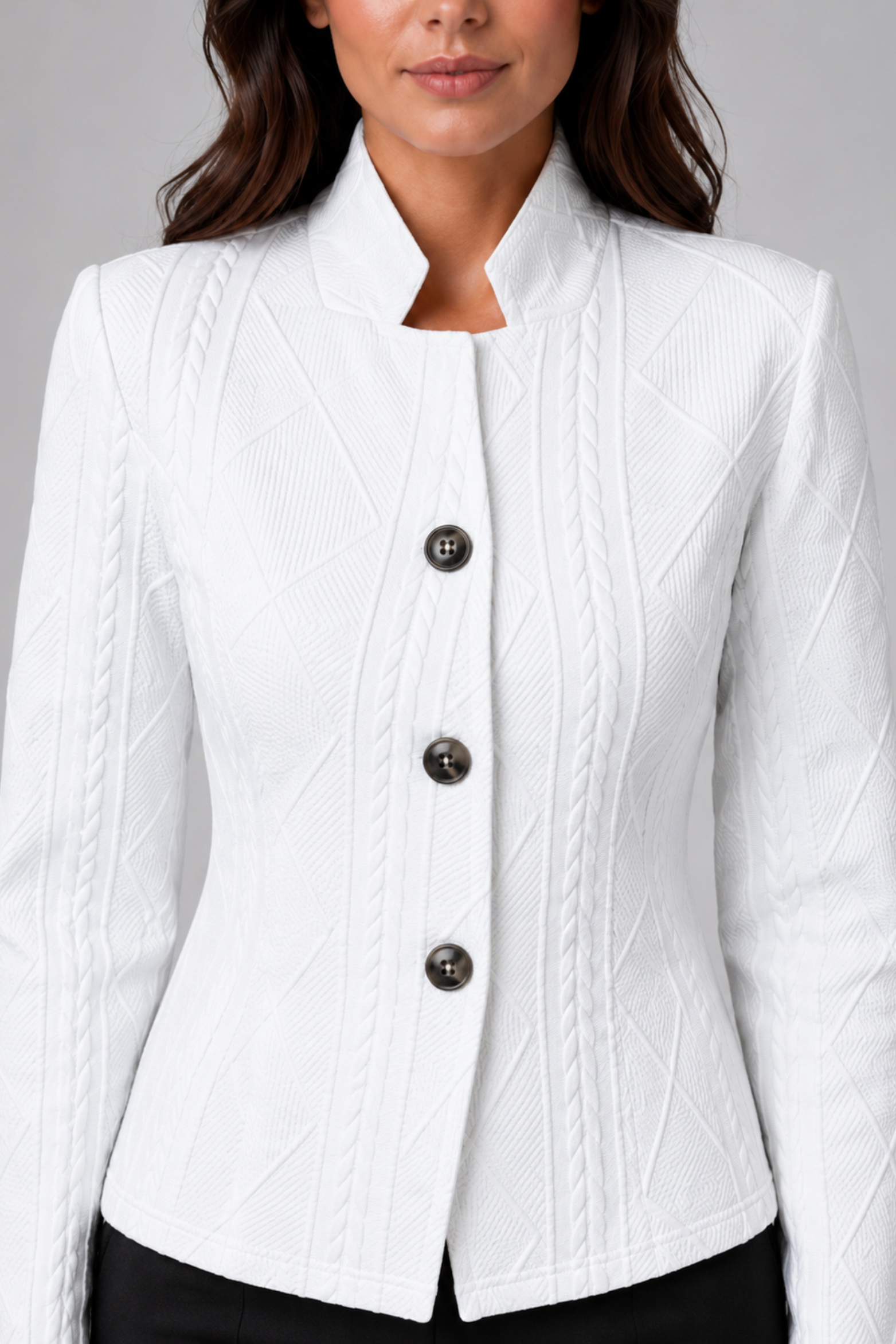 Women's Textured Tailored Blazer Jacket