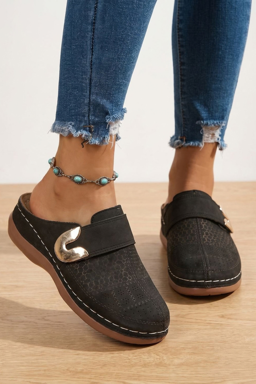 Honeycomb Slip On Mule Clogs