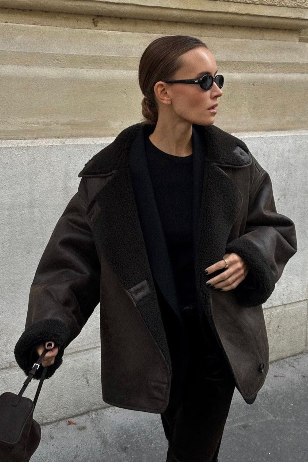 Vintage Shearling Lined Leather Jacket