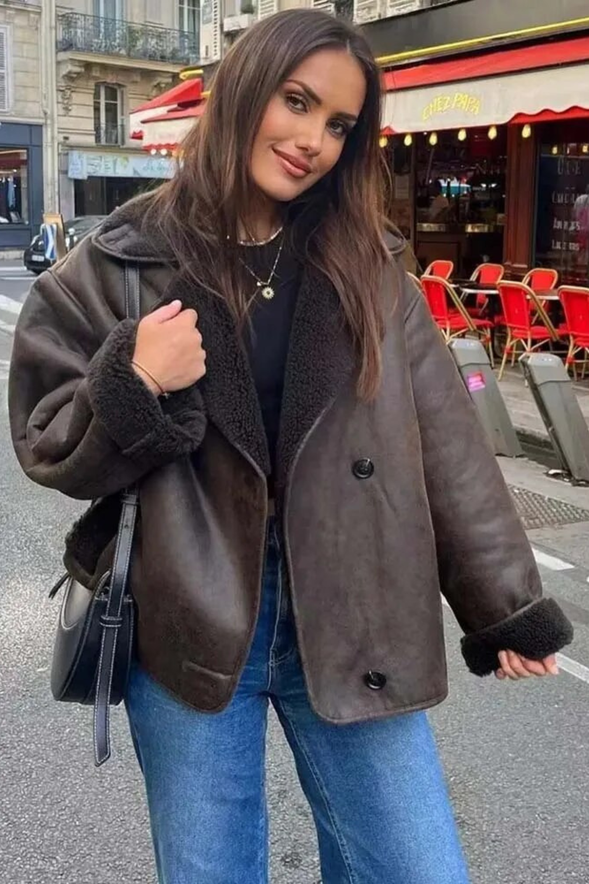 Vintage Shearling Lined Leather Jacket