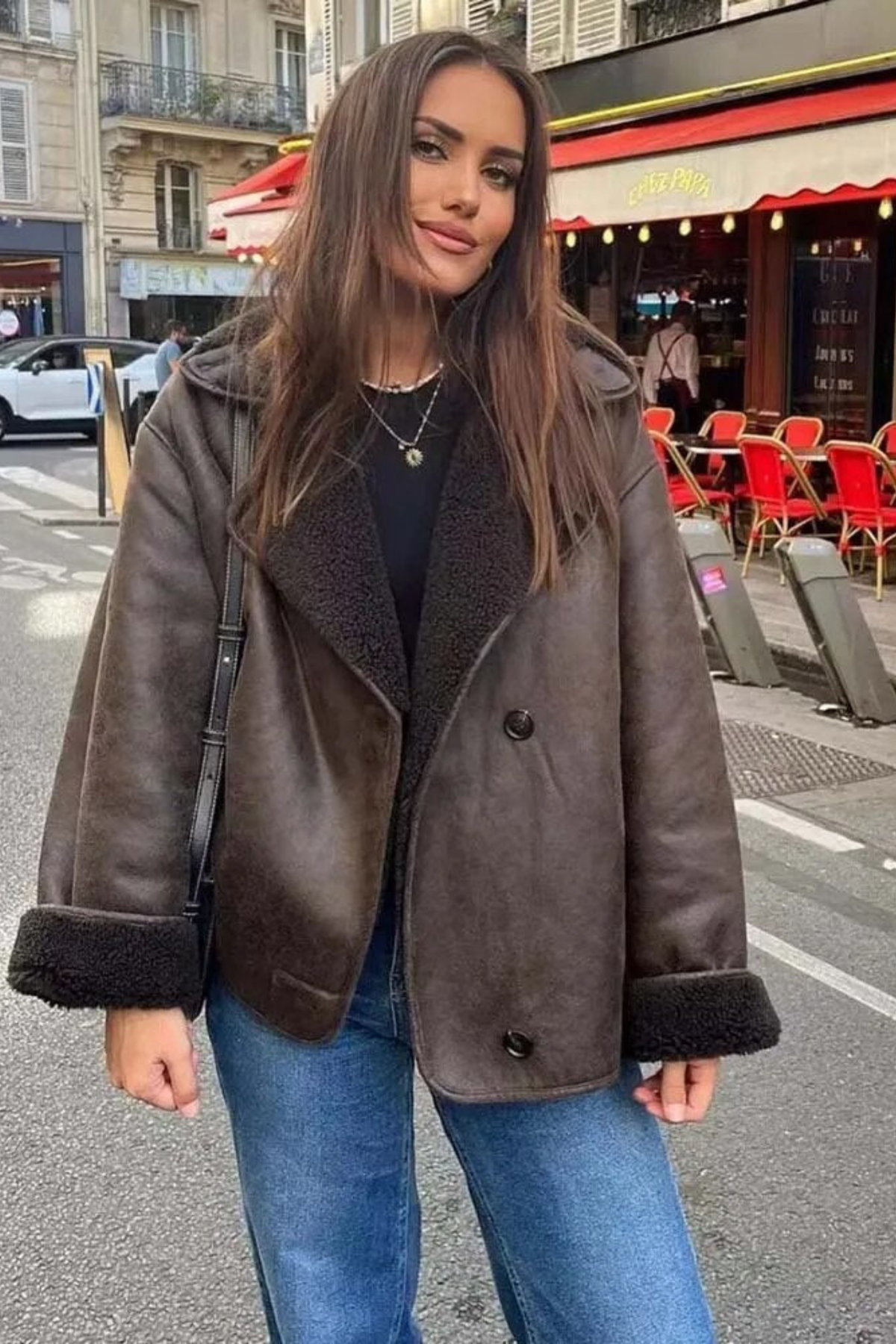 Vintage Shearling Lined Leather Jacket