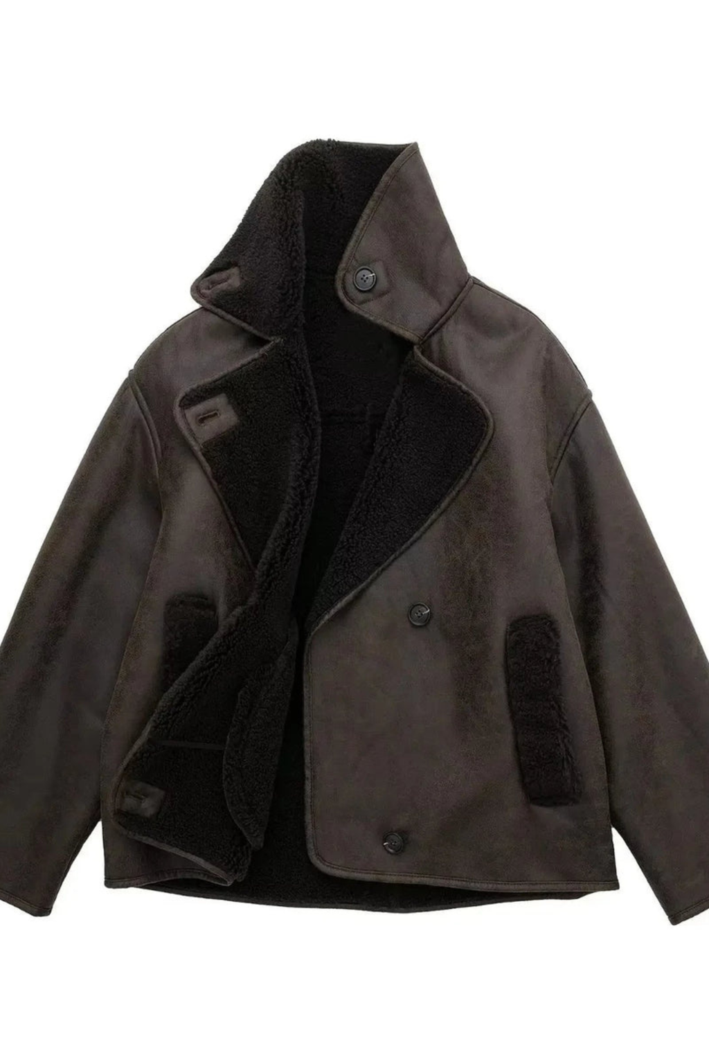 Vintage Shearling Lined Leather Jacket